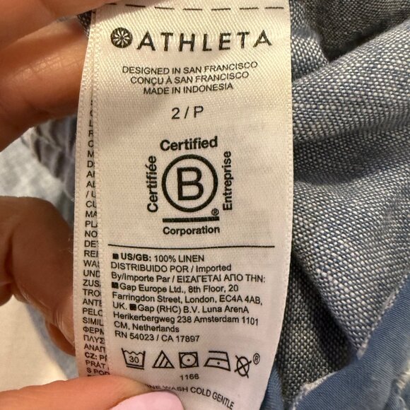 Athleta Retreat Linen Jogger‎ Chambray Blue Size 2P - Picture 7 of 10